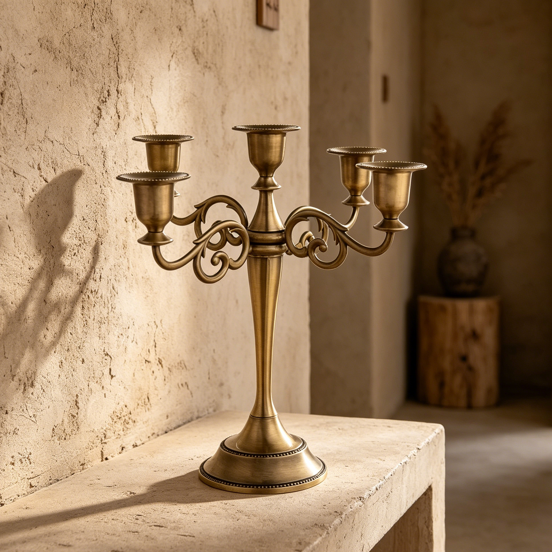 Valeria Brass Candle Holder
