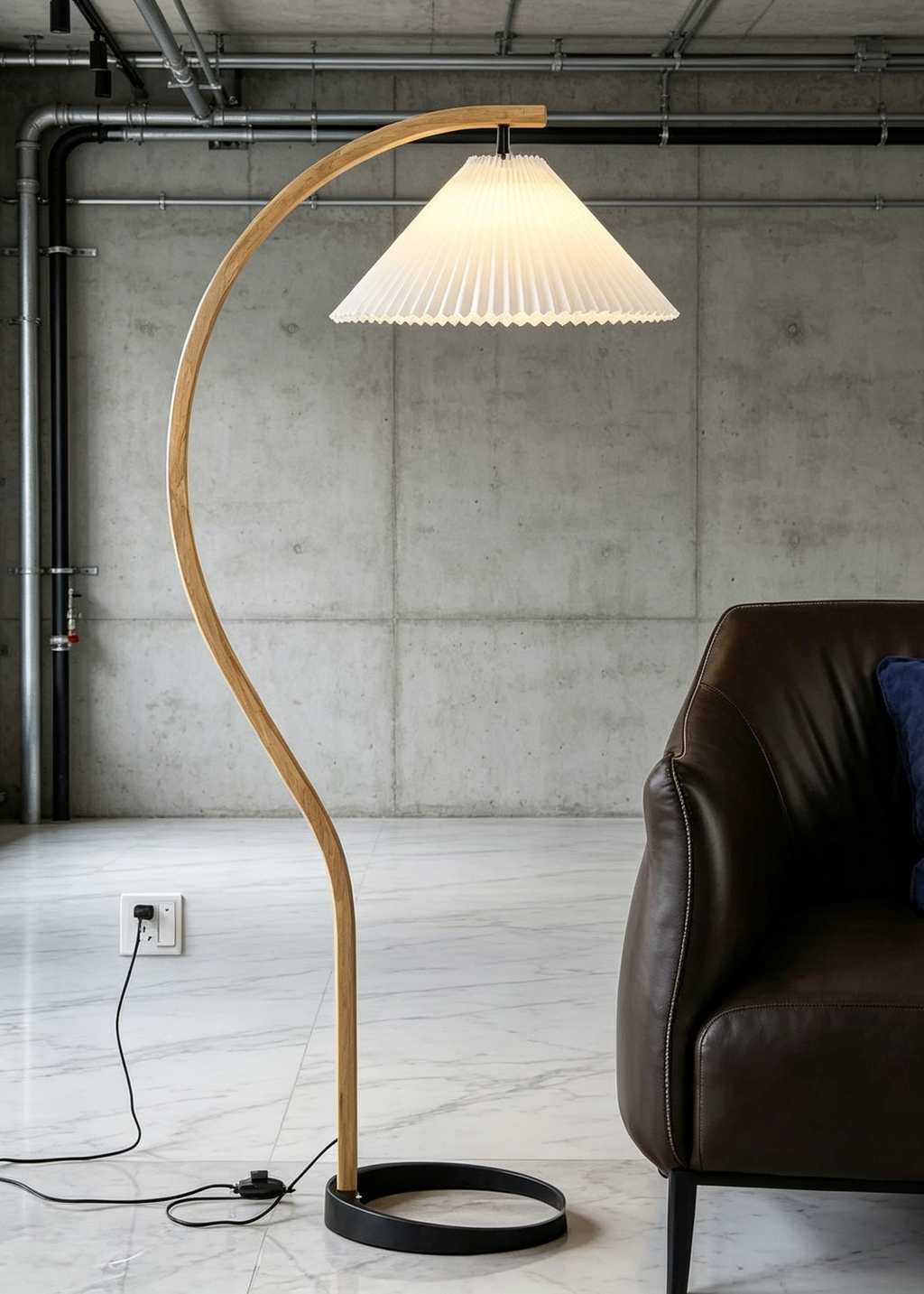 Arco Wood Floor Lamp