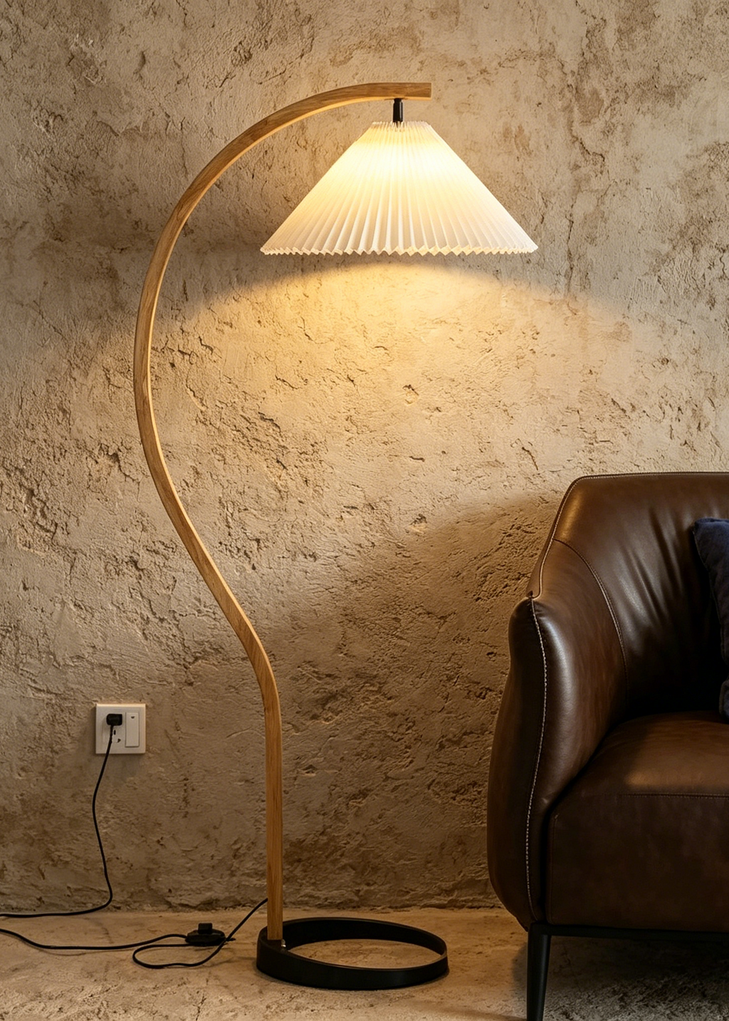 Arco Wood Floor Lamp