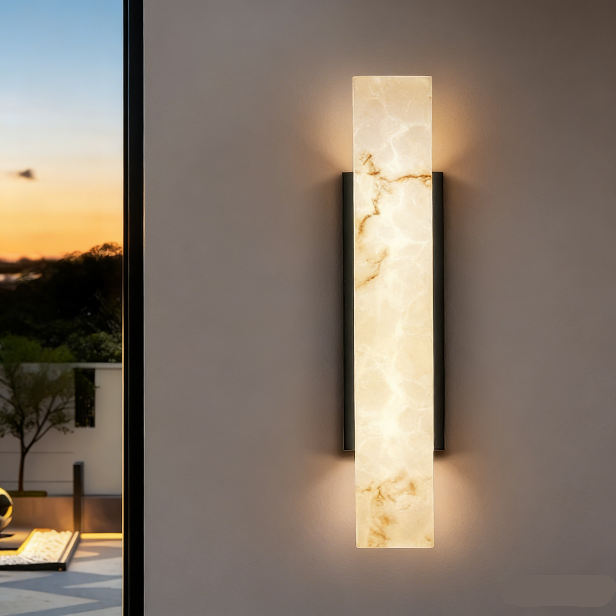 Kaia Marble Outdoor Wall Light