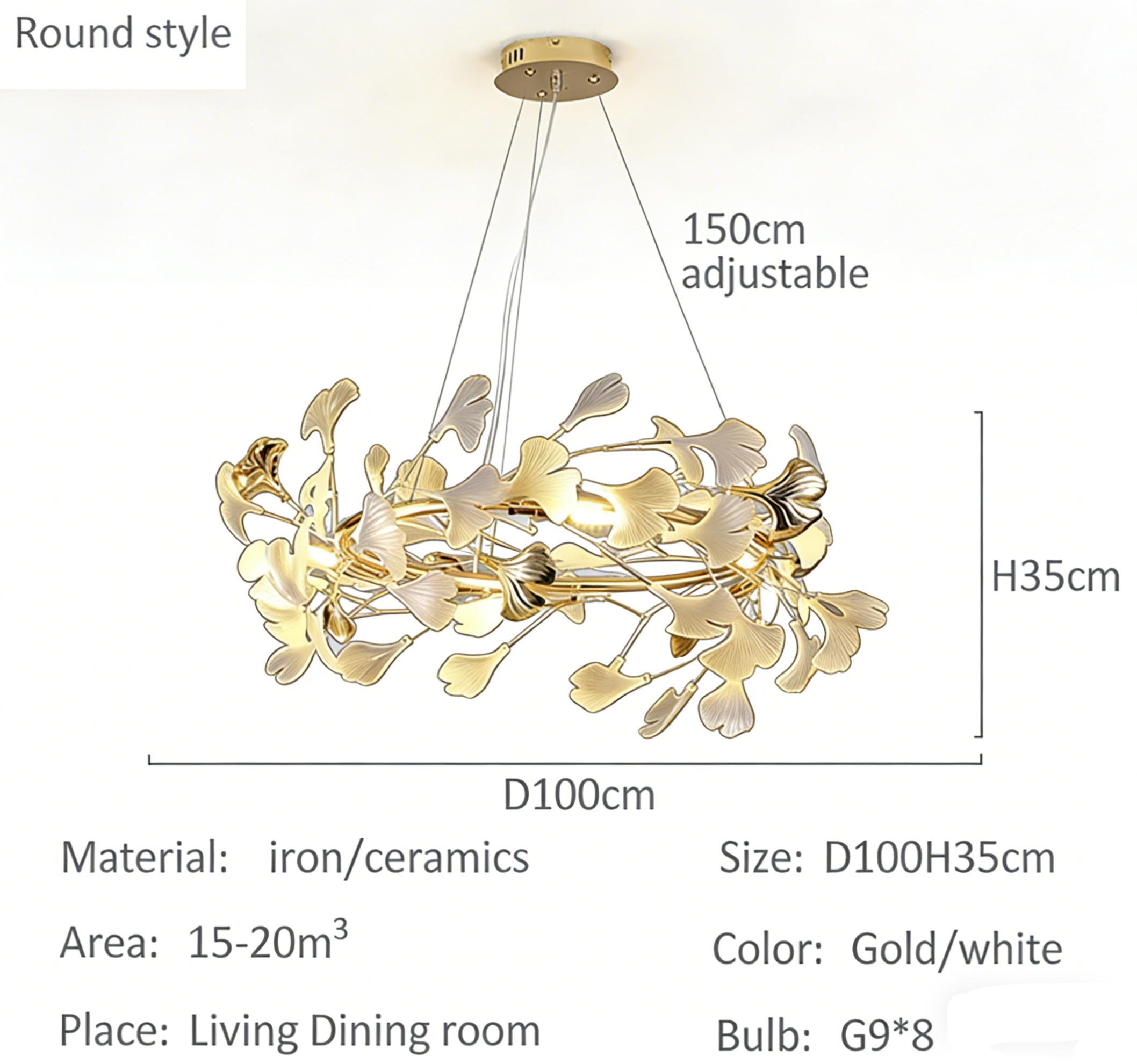 Celeste Gingko Chandelier