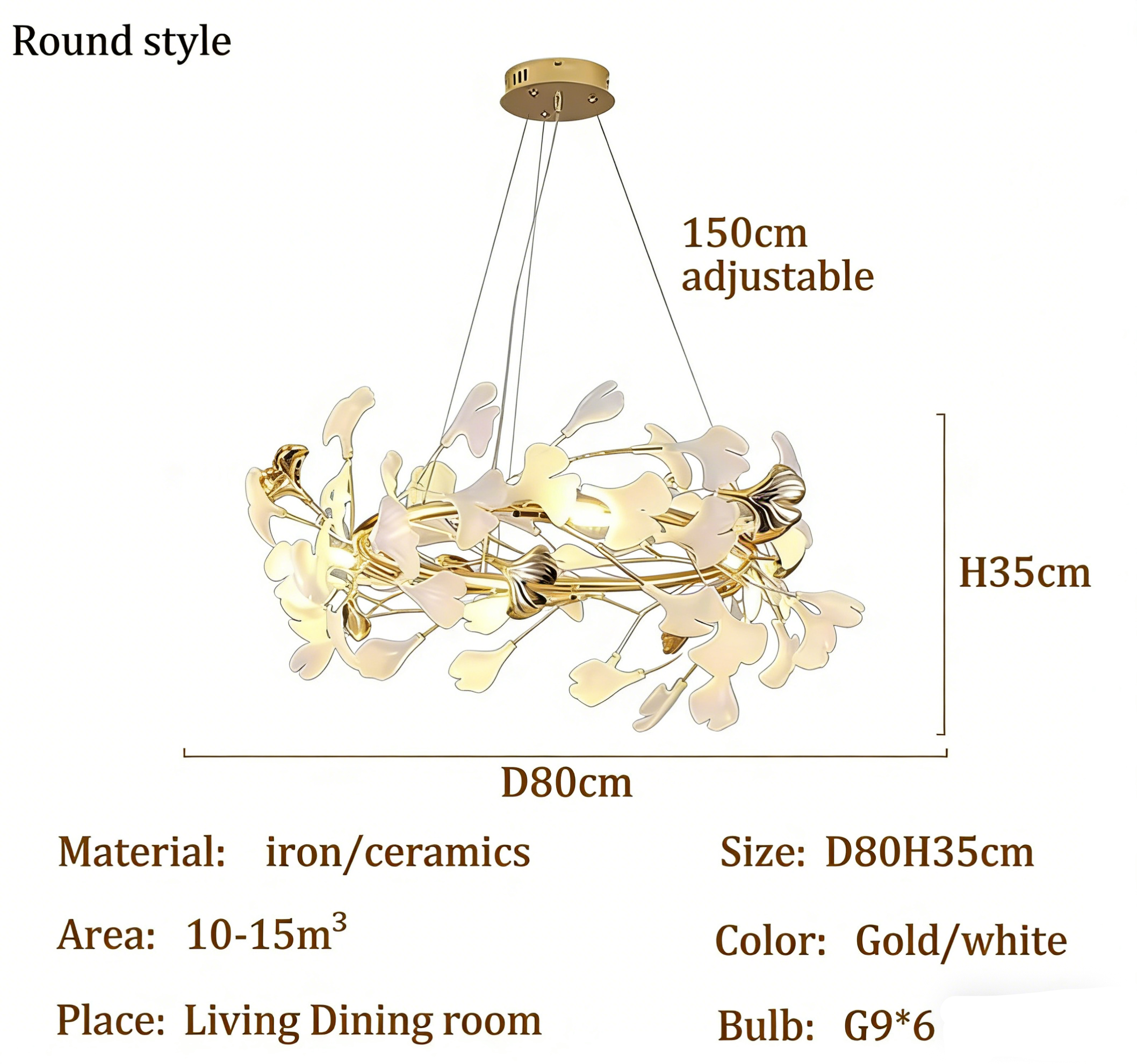 Celeste Gingko Chandelier