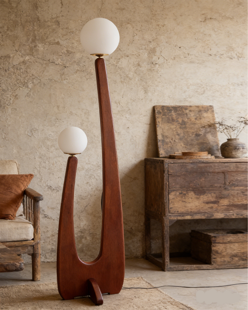 Sora Walnut Floor Lamp