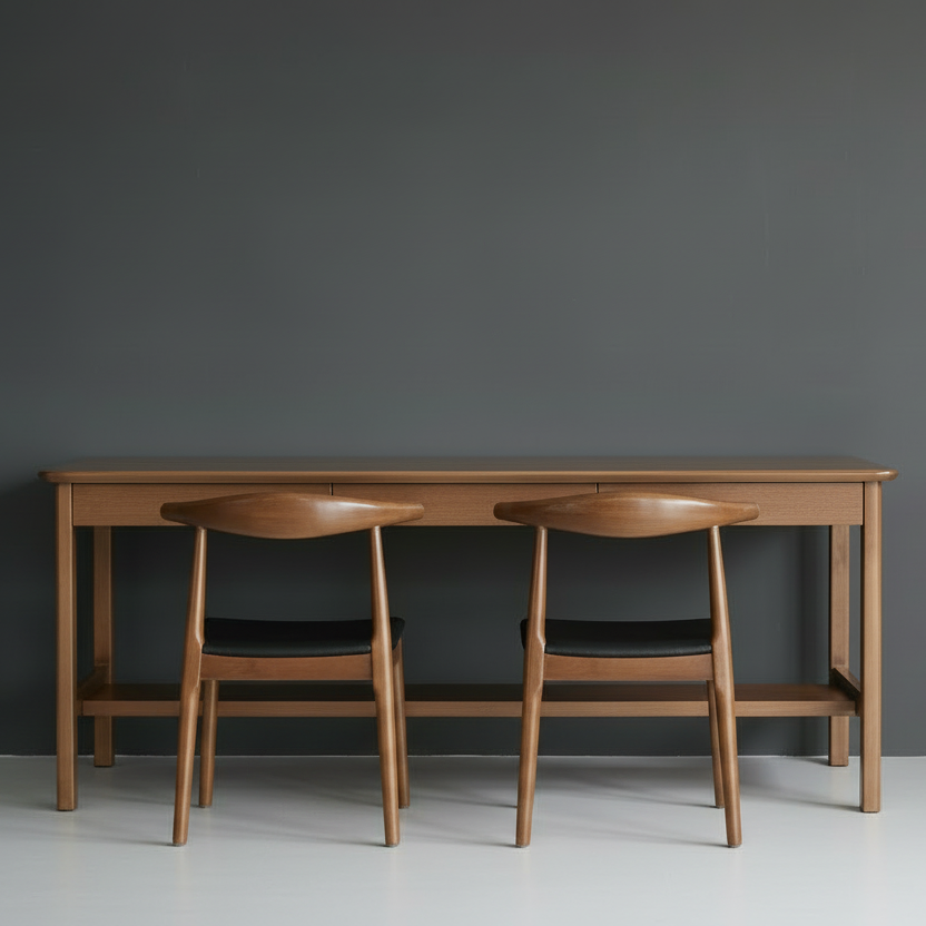 Leika Wood Desk with Integrated Storage