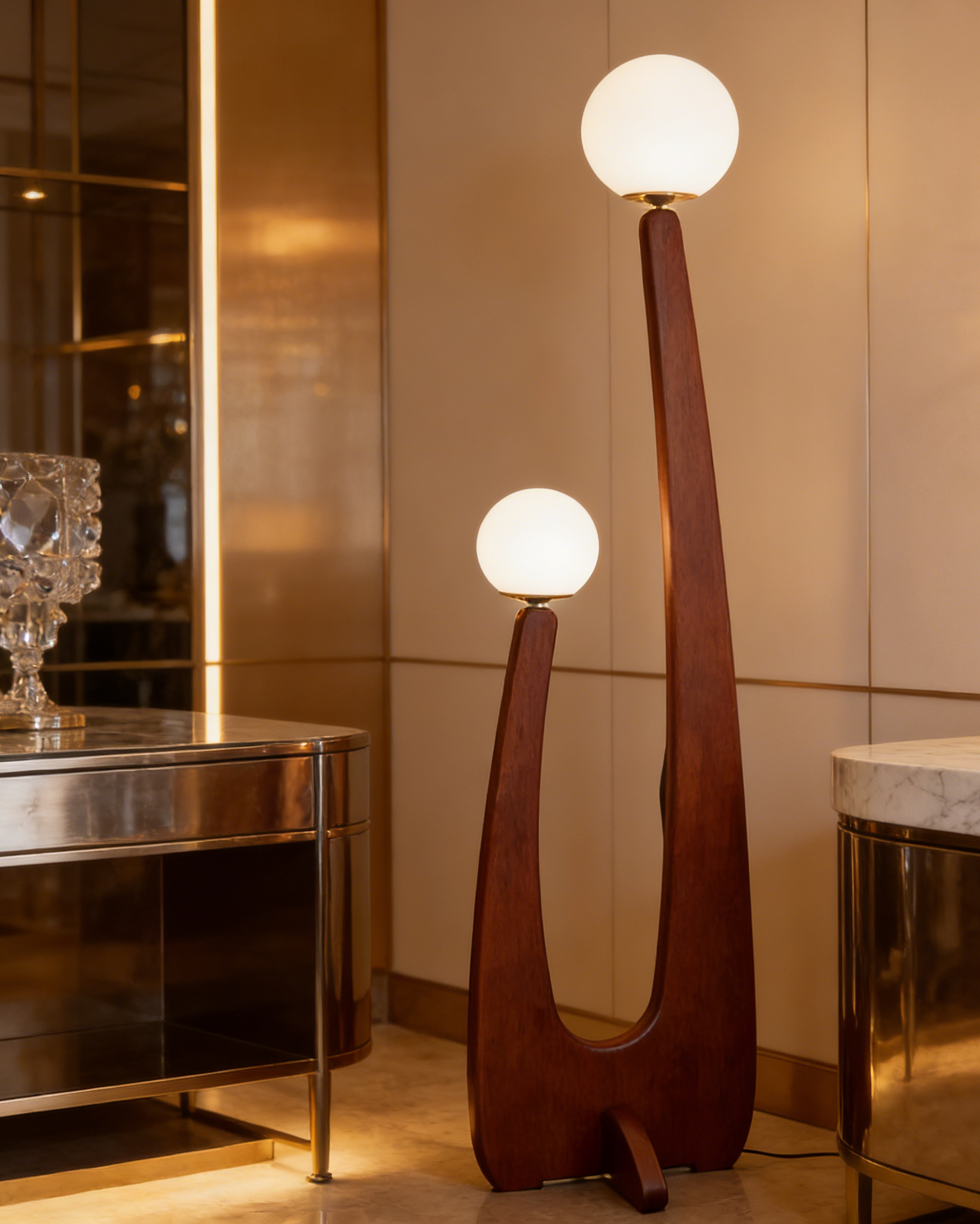 Sora Walnut Floor Lamp