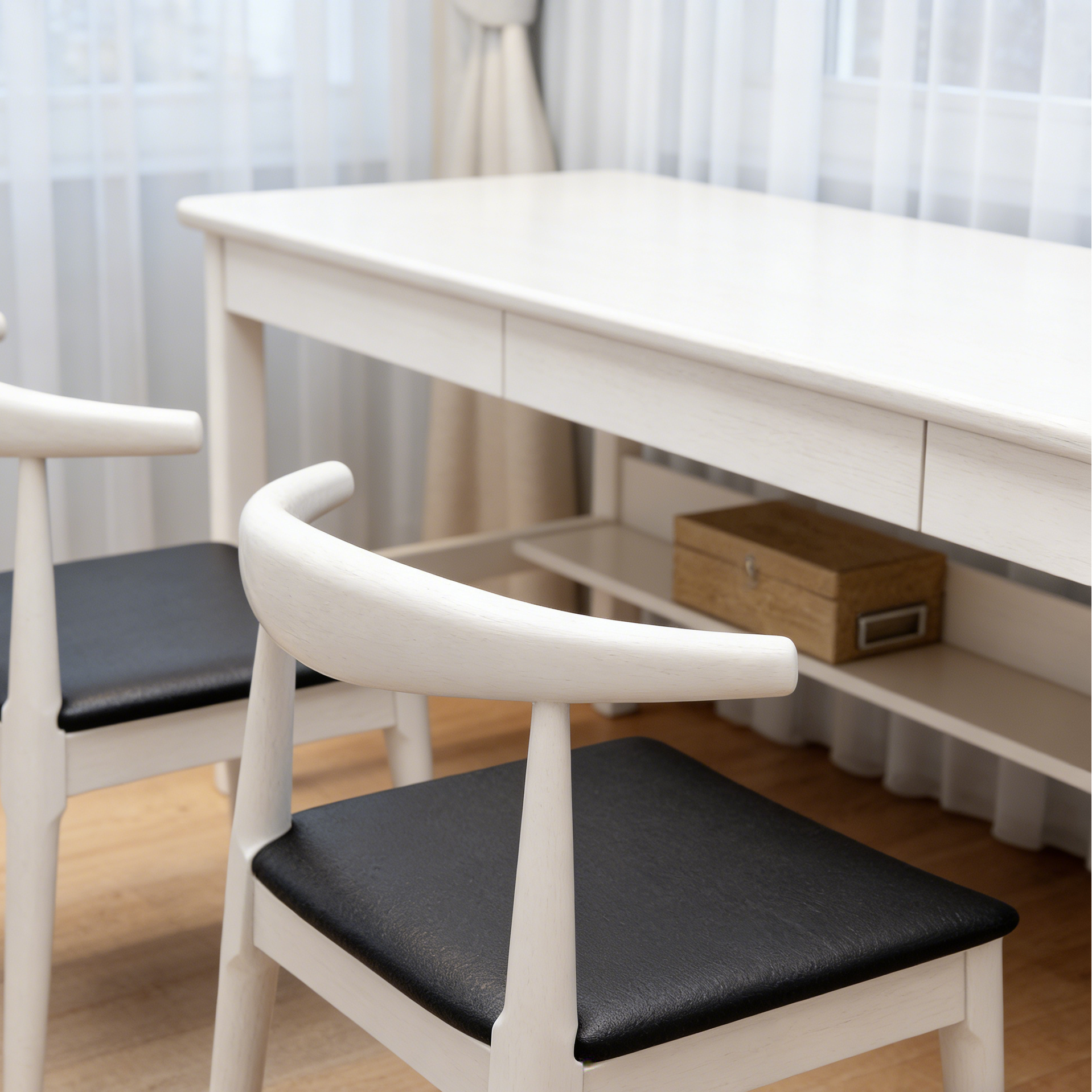 Leika Wood Desk with Integrated Storage