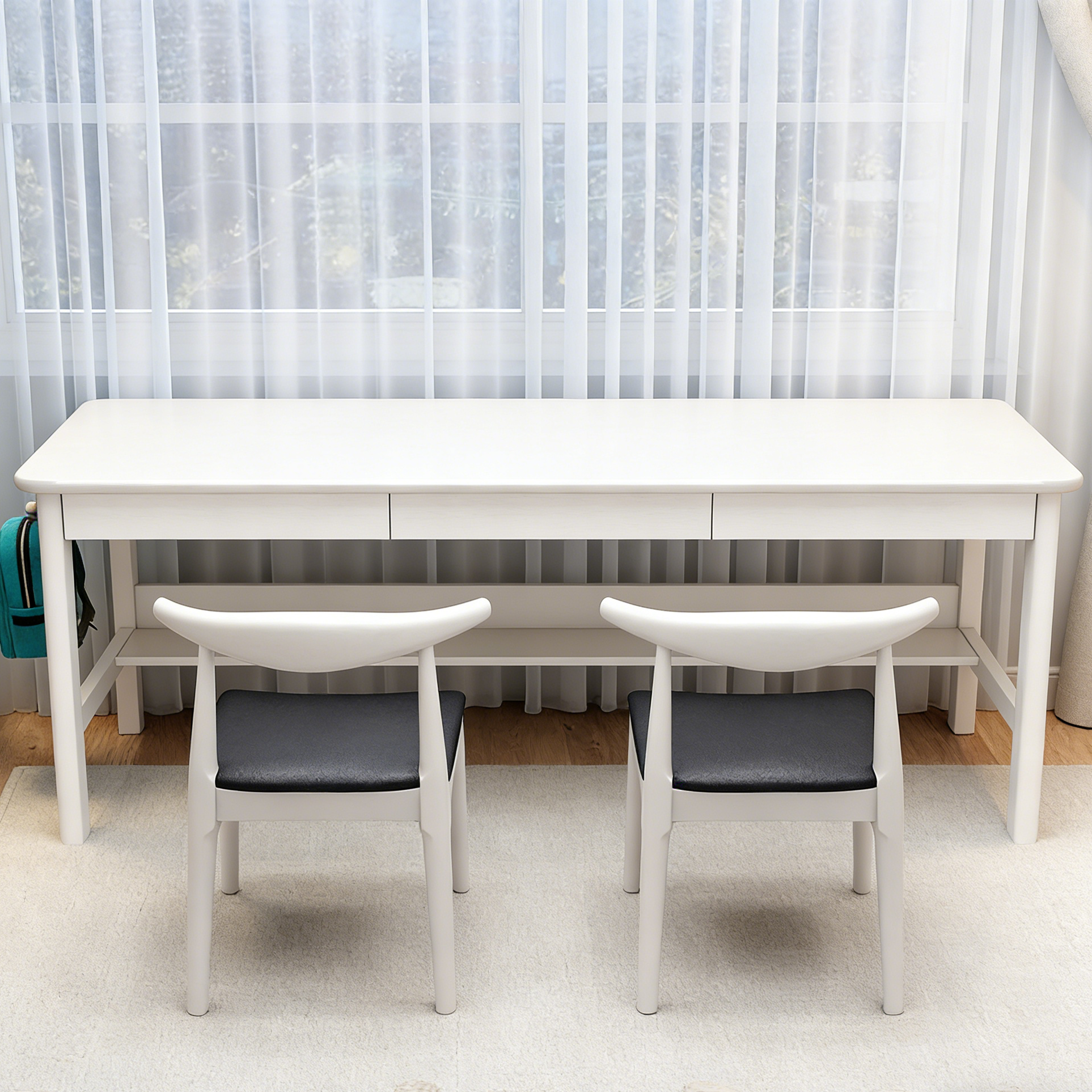 Leika Wood Desk with Integrated Storage