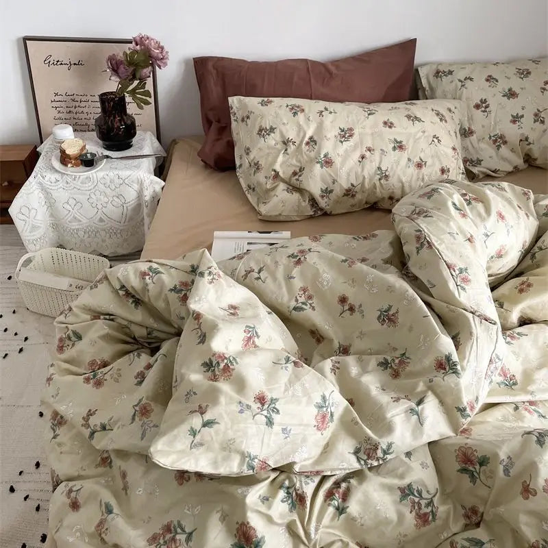 Vintage Floral Duvet Cover Bedding Set