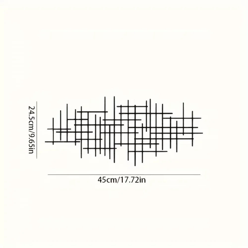 Grid Minimalist Black Metal Wall Art Decor