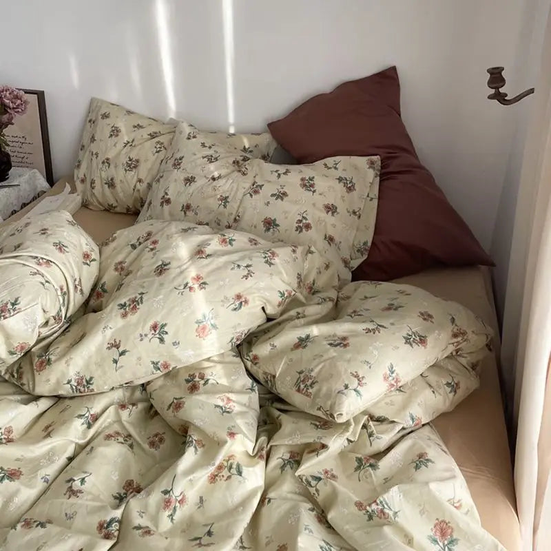 Vintage Floral Duvet Cover Bedding Set